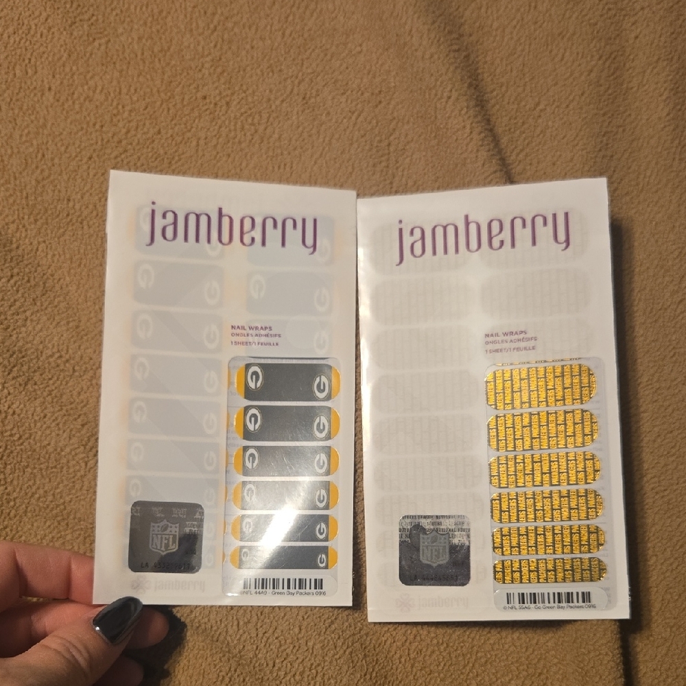 Jamberry NFL Nail Wraps Black and Gold Set